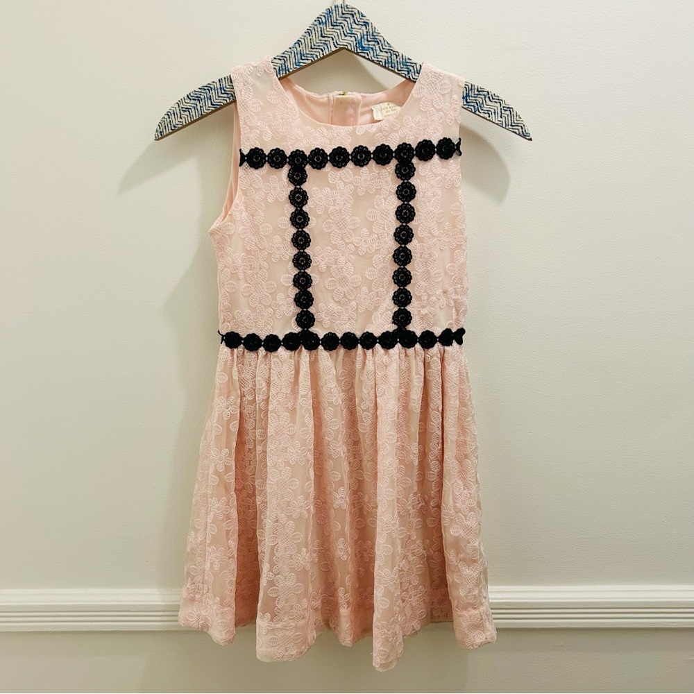 Kate Spade Girls Sonata Lace Dress 12 pink black daisy flowers